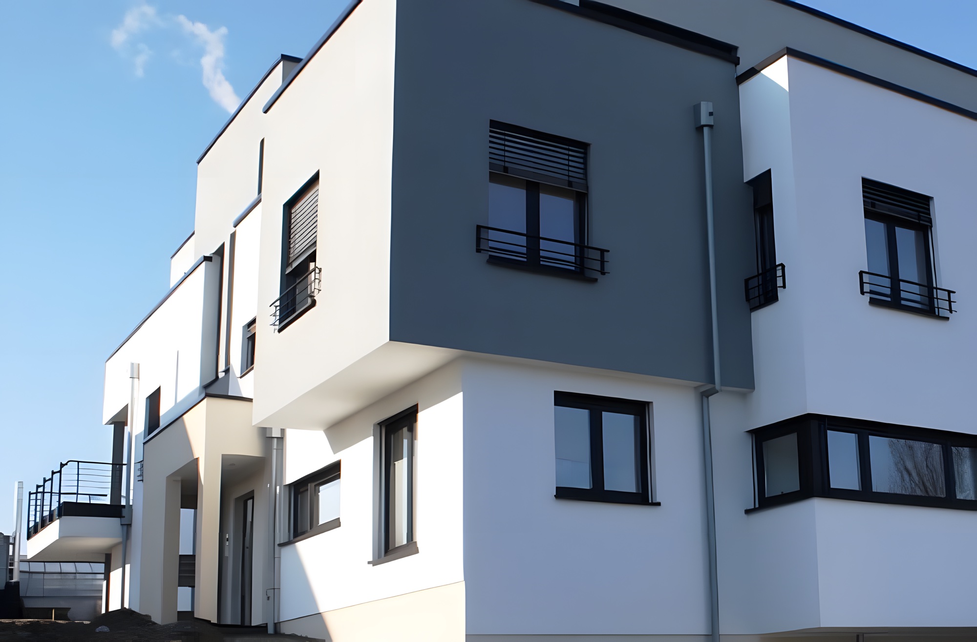 Moderne Fassade mit Wärmedämmung